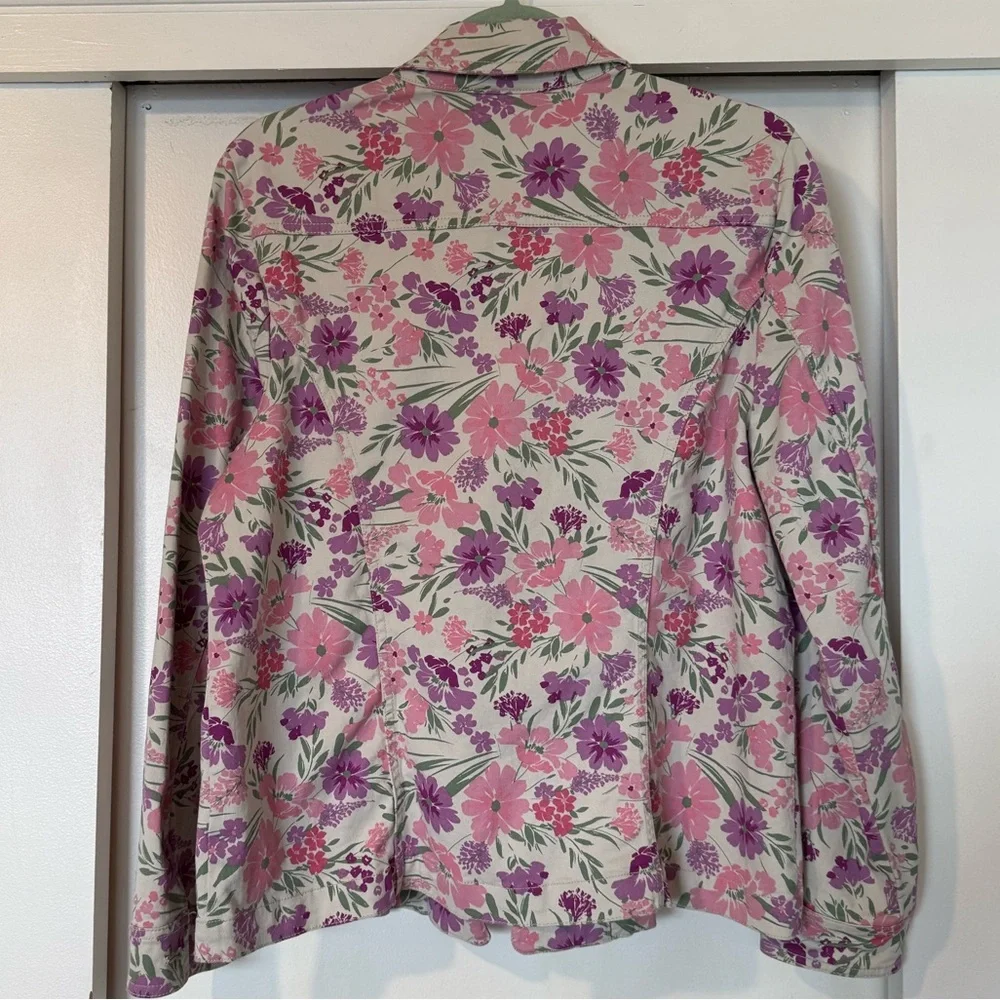 Appleseed's Pink & Purple Floral Button-Front Jacket